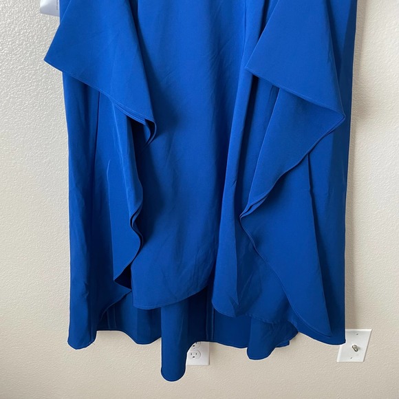 Kay Unger Bria High Low 3/4 Sleeve A-Line Midi Dress Navy Blue Plus Size 16 NEW - Picture 8 of 14